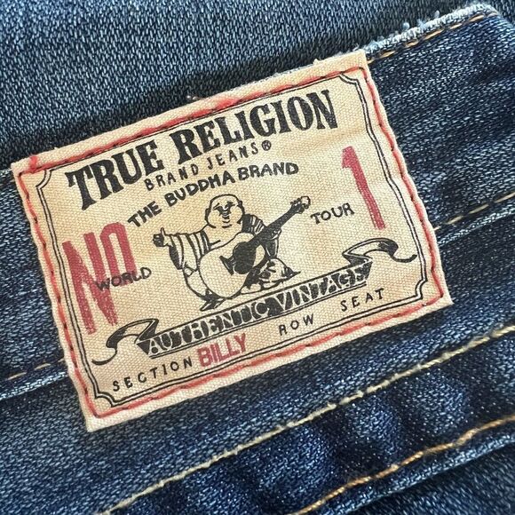 True Religion Jeans Women’s 26 Disco Billy Big T Flap Pockets Distressed - Picture 10 of 13
